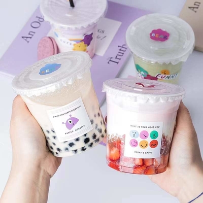 使い捨て可能な8ozゆとりのプラスチック デザートのコップのアイス クリームのBobaの容器のロゴの習慣