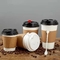 使い捨て可能なふたおよびわらが付いている12oz倍の壁紙のコーヒー カップ
